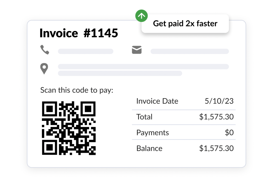 Invoice with a QR Code for payment