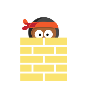 Norman in brick chimney