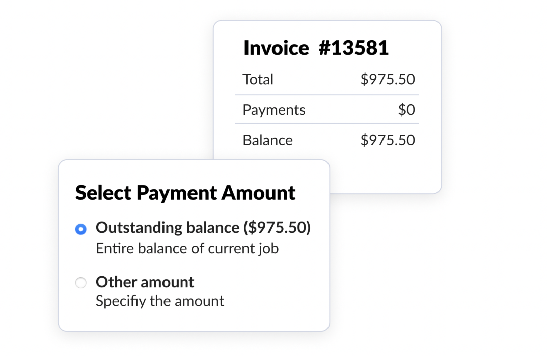 Select the payment method and an invoice receipt