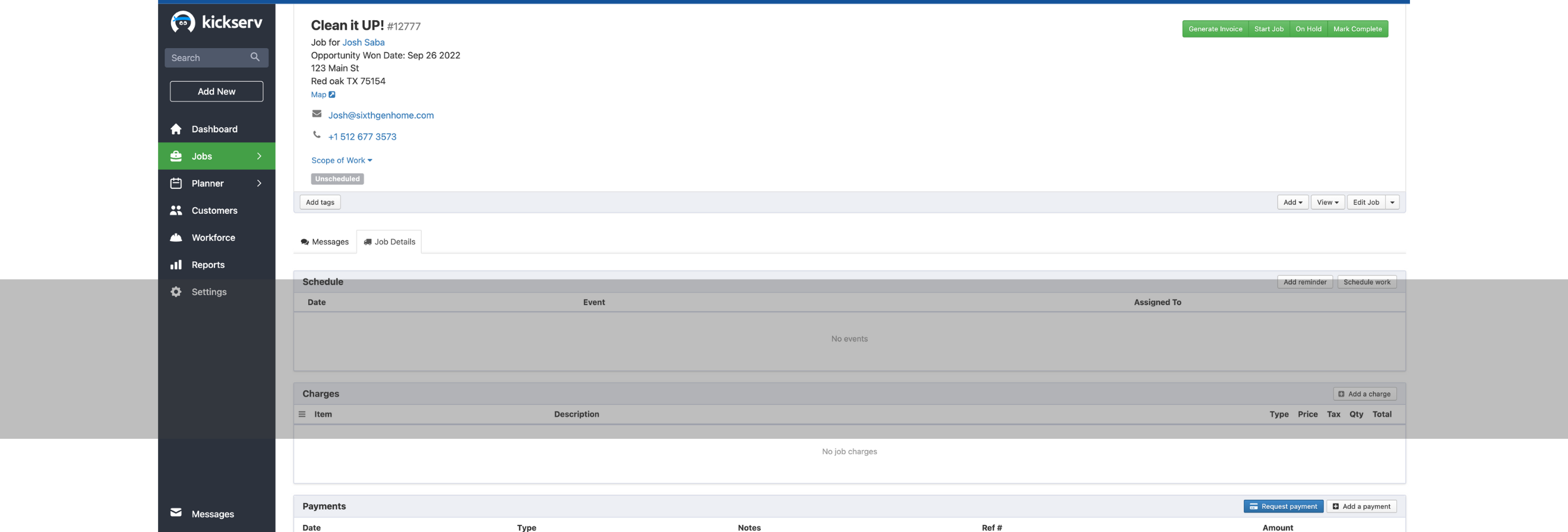 Convert Opportunity to a Job in Kickserv