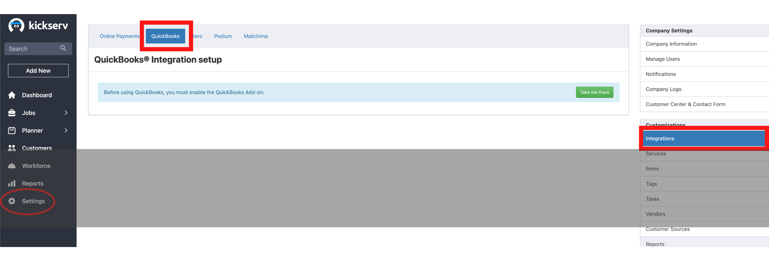 QuickBooks Online Integration in Kickserv