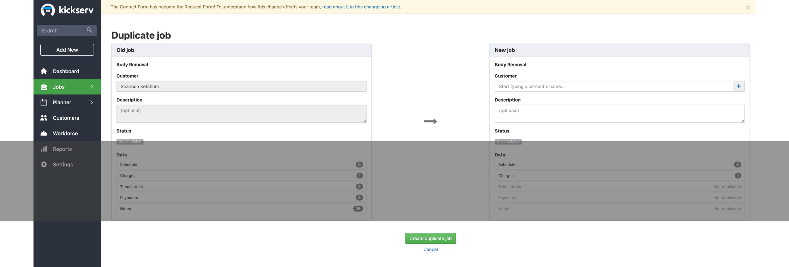 Kickserv Recurring Jobs Screenshot